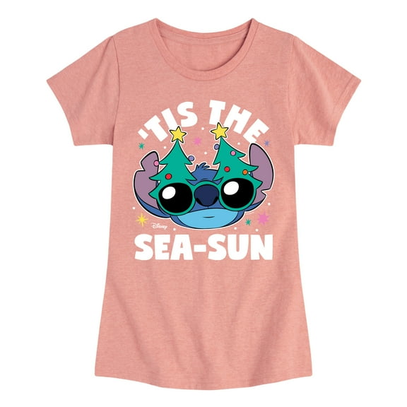 Lilo & Stitch - Tis The Sea - Girls Fitted Short Sleeve Tee