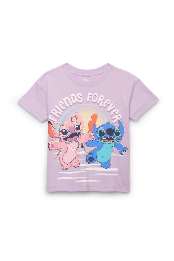 Disney Lilo and Stitch Toddler Graphic Crewneck Tee with Short Sleeves, Sizes 12M-5T
