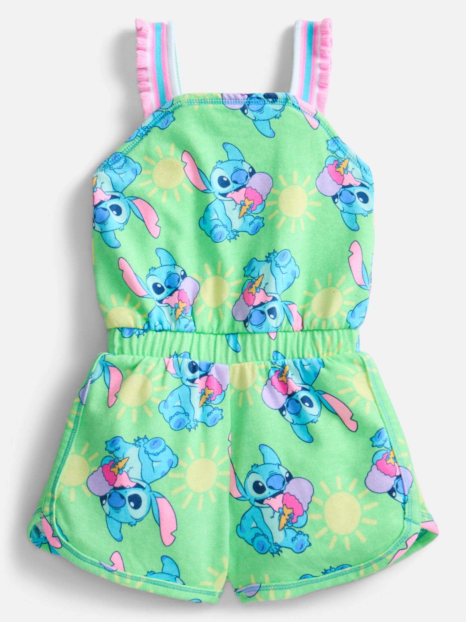 Lilo and Stitch Toddler Girls Sleeveless Graphic Romper, Sizes 12M-5T