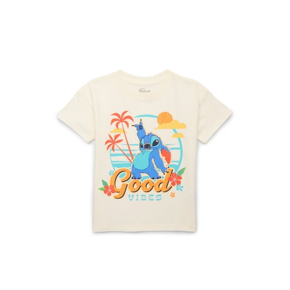Disney Lilo and Stitch Toddler Graphic Crewneck Tee with Short Sleeves, Sizes 12M-5T