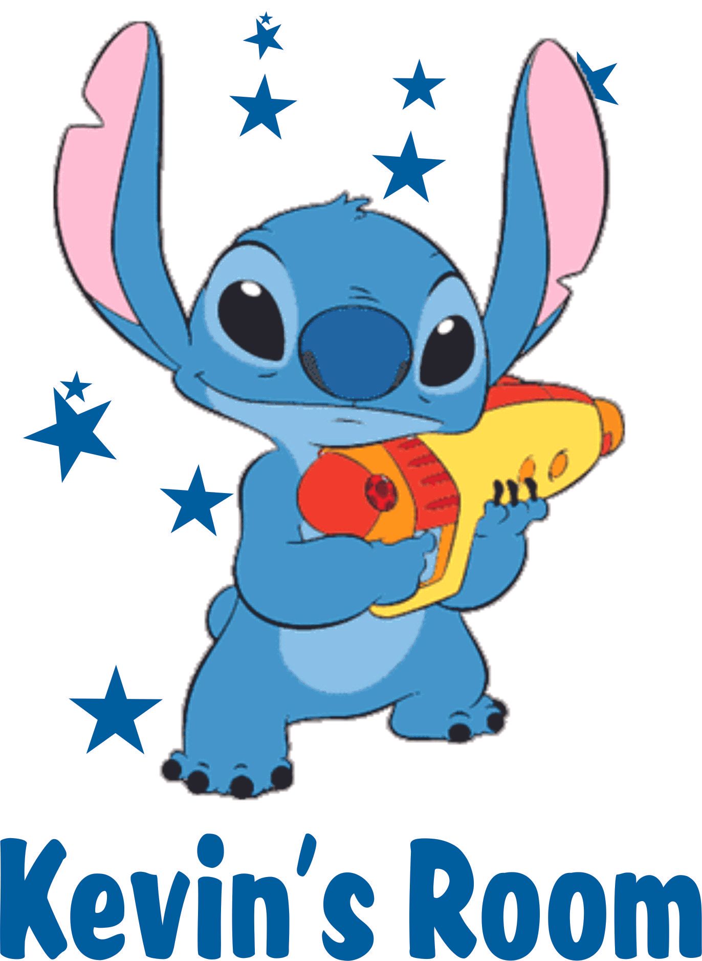 Personalised Stitch Wall Sticker – Lilo & Stitch Kids Bedroom Decor, Any Name, Vinyl, Multi-Colour