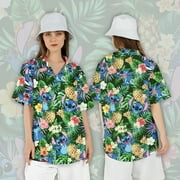 Lilo Stitch Tropical Hawaiian Shirt, Ohana Pineapple Shirt, Stitch Shirt, Stitch Gifts