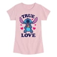 thumbnail image 1 of Lilo & Stitch - True Love Pizza - Youth Girls Fitted Short Sleeve T-Shirt, 1 of 4