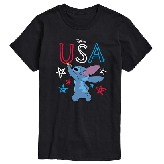 Lilo & Stitch - USA Stitch Drawing - Men's Short Sleeve Graphic T-Shirt