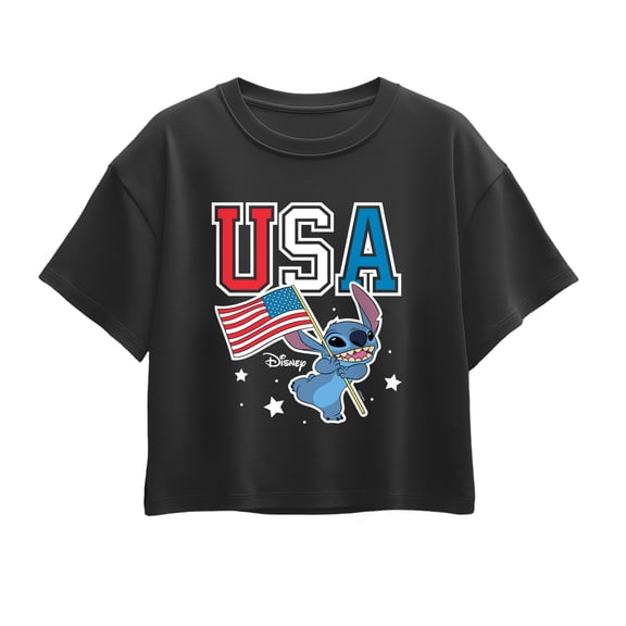Lilo & Stitch - USA Stitch - Youth Girls Boxy T-Shirt