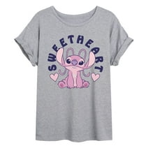 Lilo & Stitch - Valentine's Day Angel Sweetheart - Juniors Ideal Flowy Muscle T-Shirt