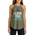 thumbnail image 1 of Lilo & Stitch - Valentine's Day I Love Stitch - Juniors High Neck Tank Top, 1 of 5