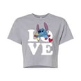 thumbnail image 1 of Lilo & Stitch - Valentine's Day Love Cupid Stitch - Juniors Cropped Cotton Blend T-Shirt, 1 of 5