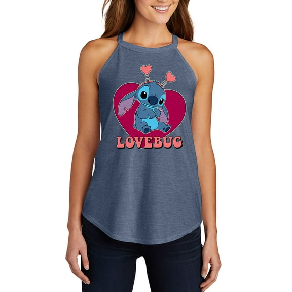 Lilo & Stitch - Valentine's Day Lovebug Stitch - Juniors High Neck Tank Top
