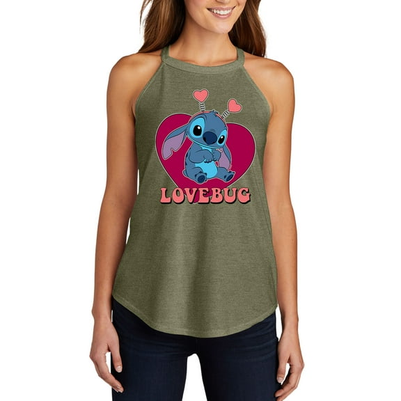 Lilo & Stitch - Valentine's Day Lovebug Stitch - Juniors High Neck Tank Top