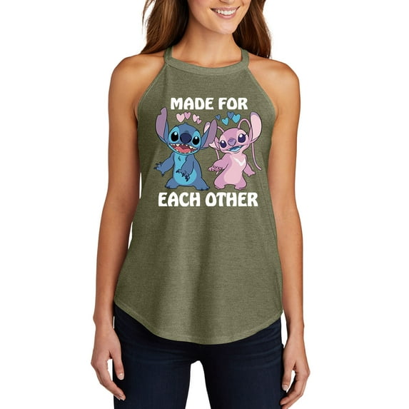 Lilo & Stitch - Valentine's Day Made For Each Other - Juniors High Neck Tank Top