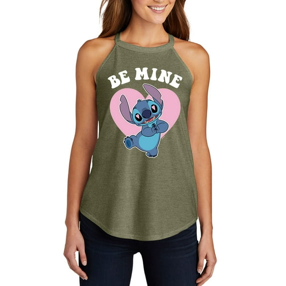 Lilo & Stitch - Valentine's Day Stitch Be Mine - Juniors High Neck Tank Top