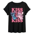 thumbnail image 1 of Lilo & Stitch - Valentine's Day Stitch Kiss Repeated - Women's Oversized T-Shirt, 1 of 5