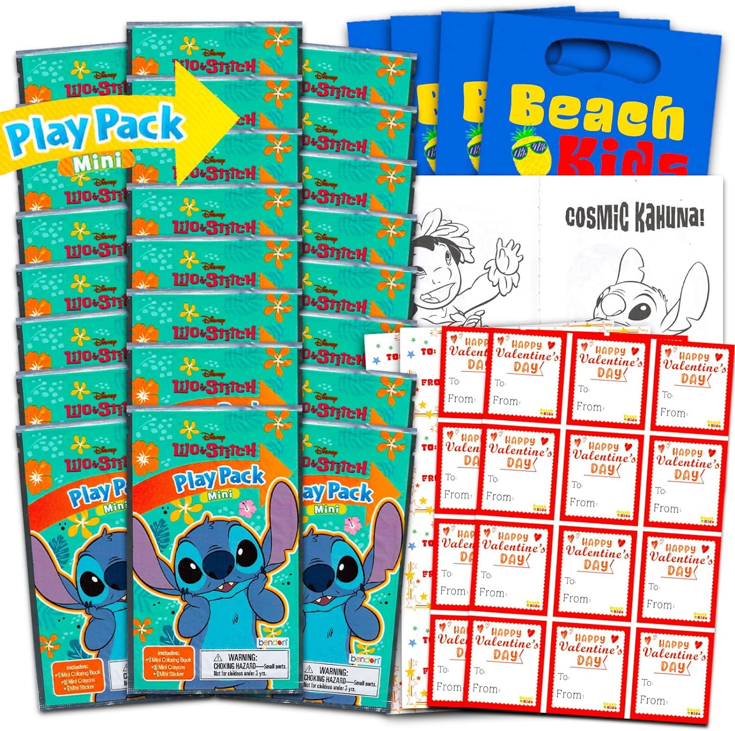 Lilo and Stitch Valentines Day Cards for Kids School - 24 Pack Stitch ...