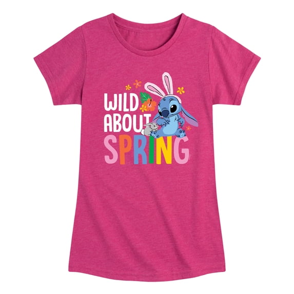 Lilo & Stitch - Wild About Spring - Youth Girls Fitted Short Sleeve T-Shirt