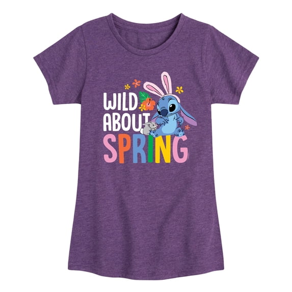 Lilo & Stitch - Wild About Spring - Youth Girls Fitted Short Sleeve T-Shirt