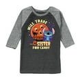 thumbnail image 1 of Lilo & Stitch - Will Trade Sister For Candy - Toddler And Youth Raglan Graphic T-Shirt, 1 of 6