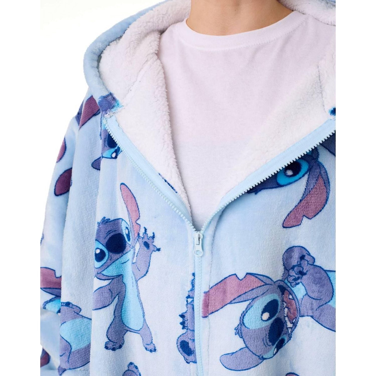 BiBi Stitch Detailed Elastic Hem Half Zip Fleece Hoodie main image 1