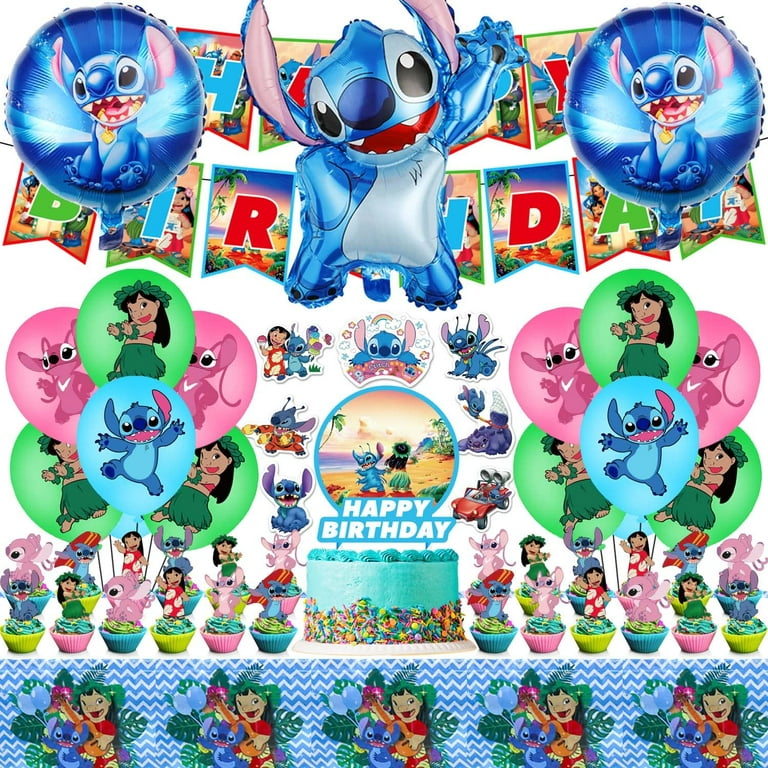 Lilo and Stitch Party Supplies, Pin The Nose on Stitch, Stitch Party Games  for Boys Girls, Large Poster 24PCS Stickers for Stitch Birthday Favors