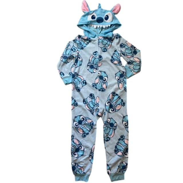 Lilo and Stich Girls Union Suit Pajamas Size 6/6x Pink/Blue