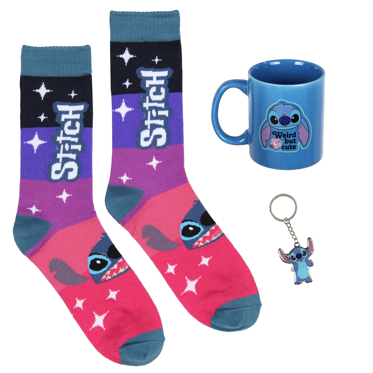 Disney Stitch Mug and Socks Gift Set for Women Teenagers Size 4-9 Womens Socks and Mug for Kids and Adults Stitch Gifts (Dark Blue Stitch)