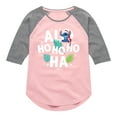 thumbnail image 1 of Lilo & Stitch - Alo Ho Ho Ho Ha - Girls Shirt Tail Raglan, 1 of 5