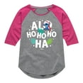 thumbnail image 1 of Lilo & Stitch - Alo Ho Ho Ho Ha - Girls Shirt Tail Raglan, 1 of 5