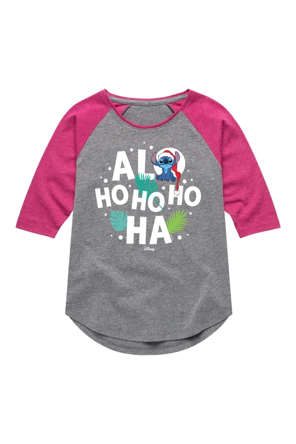 - Alo Ho Ho Ho Ha - Girls Shirt Tail Raglan