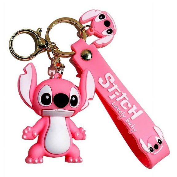 Lilo and Stitch Angel Character 3D Silicone Charm Keychain Keyring