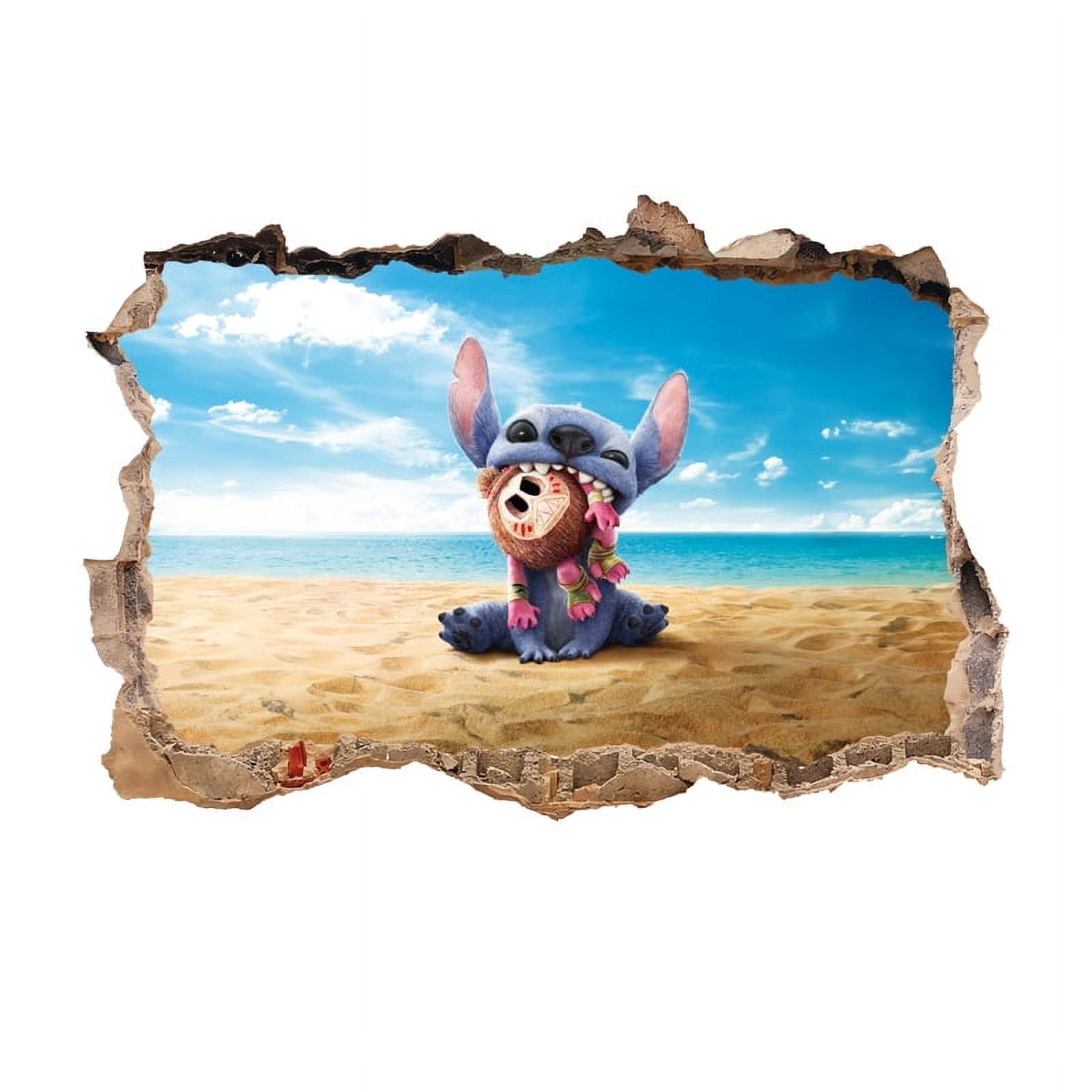 Stitch Cartoon Theme 3D Wall Decals,BedroomLiving Roomand Study Wall Background Decoration Stickers for Kids.