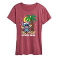 thumbnail image 1 of Lilo & Stitch - Deck The Palms Christmas - Women's Short Sleeve Graphic T-Shirt, 1 of 5