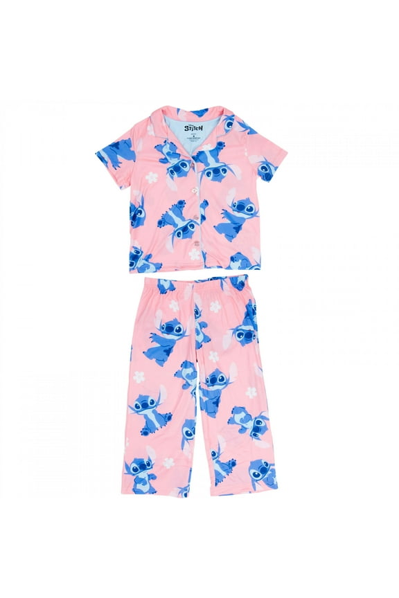 Lilo and Stitch Floral Poses Youth 2-Piece Pajamas-Size 4