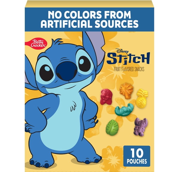 Disney Stitch Fruit Flavored Snacks, Fat Free and Gluten Free Snack, 8 oz, 10 Pouches