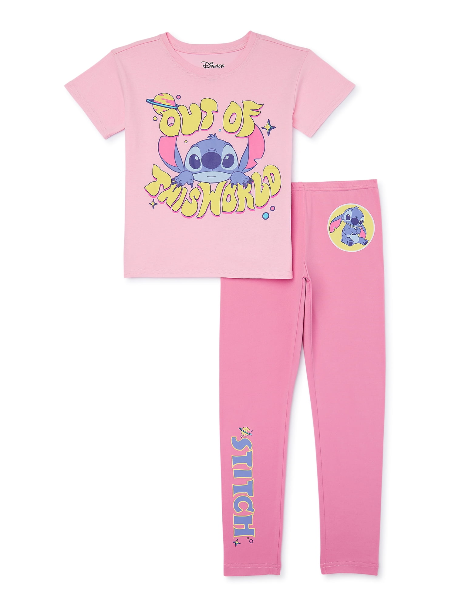 Lilo and Stitch Girls Boxy Short Sleeve T shirt and Leggings Set
