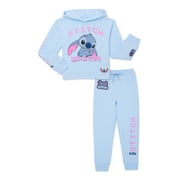 LILO & STITCH Lilo and Stitch Girls Cropped Hoodie and Joggers Outfit Set, 2-Piece, Sizes 4-16