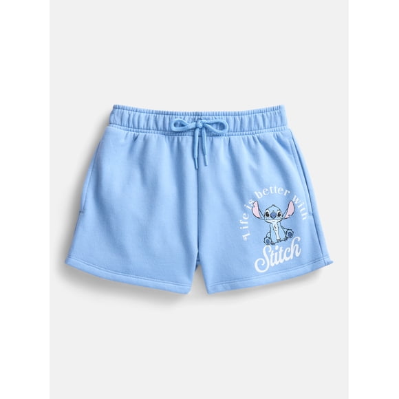 Lilo and Stitch Girls Graphic Fleece Shorts, Sizes 4-16
