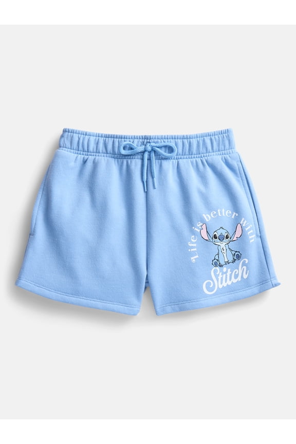 Lilo and Stitch Girls Graphic Fleece Shorts, Sizes 4-16