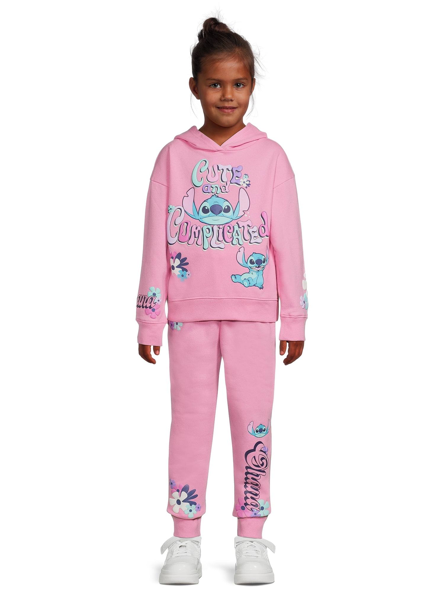 Disney Lilo and Stitch Girls Hoodie Shirt Shorts Set Size 7 8 Medium Outfit  NWT 