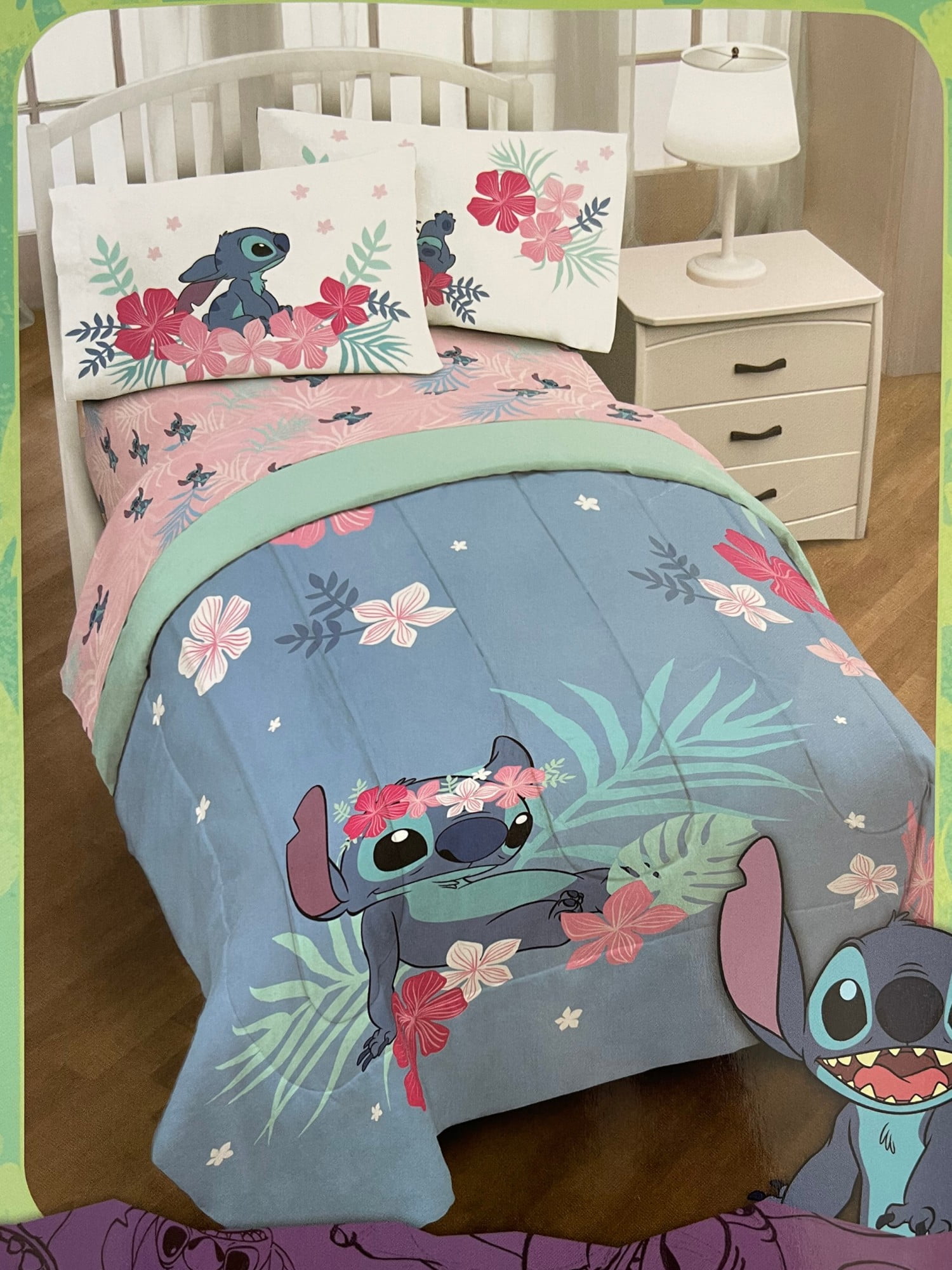 Lilo and Stitch Hawaiian Comforter, Reversible Bedding Twin/Full ...