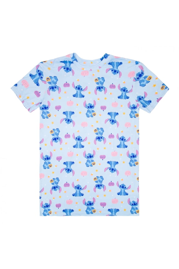 Lilo and Stitch Hearts All Over Pattern Sleep Shirt-Small