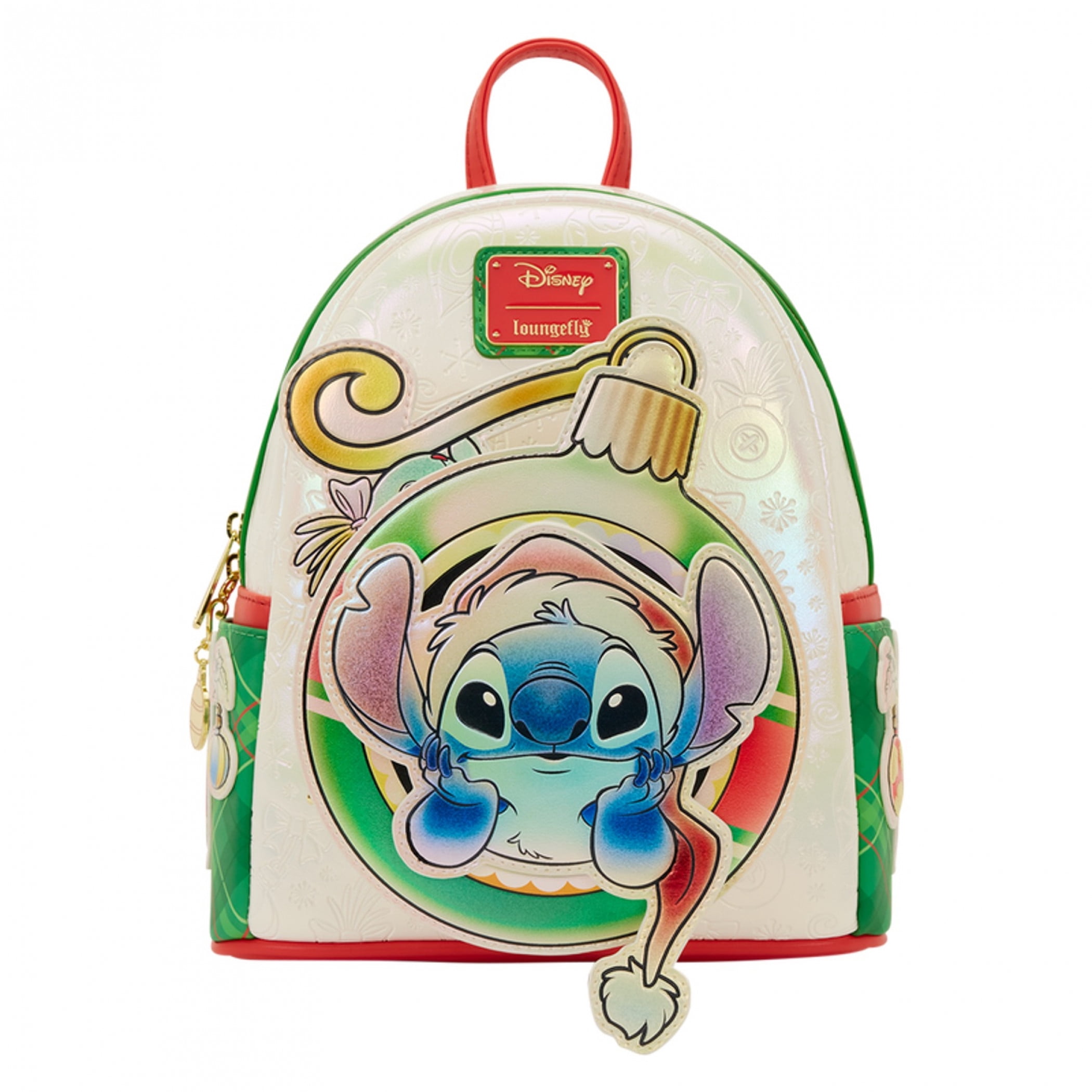 Loungefly Disney Stitch Holiday Mini Backpack — Red, Green & White Amazon.com: Loungefly Disney Lilo & Stitch Gingerbread  main image 4