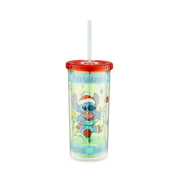 Lilo and Stitch Holiday Sweater Pattern Plastic Tall Cold Cup, 20 oz, 1 pack