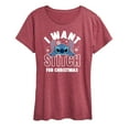 thumbnail image 1 of Lilo and Stitch - I Want A Stitch For Christmas - Women's Short Sleeve Graphic T-Shirt, 1 of 5