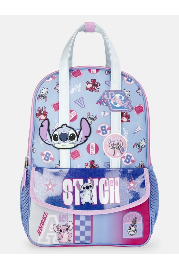 Disney Lilo & Stitch Girls' 17" Commuter Travel Backpack, Light Blue