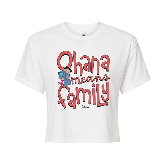 Lilo & Stitch - Ohana Means Family - Junior's Cropped Tee