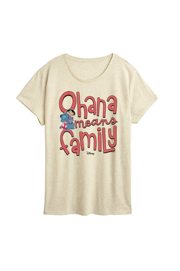 - Ohana Means Family - Ladies Short Sleeve Graphic T-Shirt