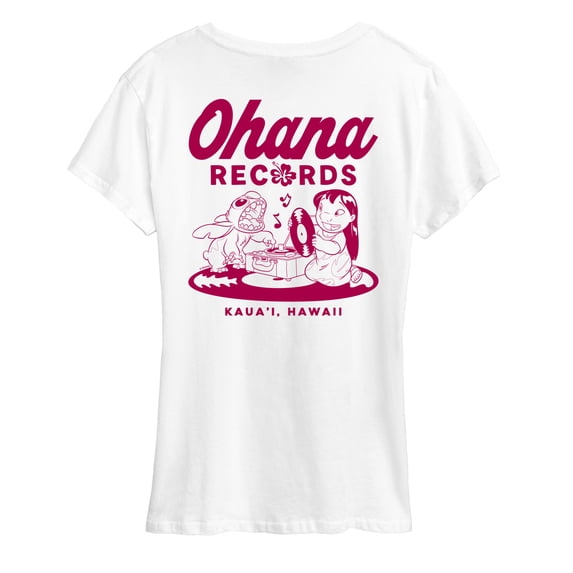 Lilo & Stitch - Ohana Records Women's Short Sleeve Graphic T-Shirt