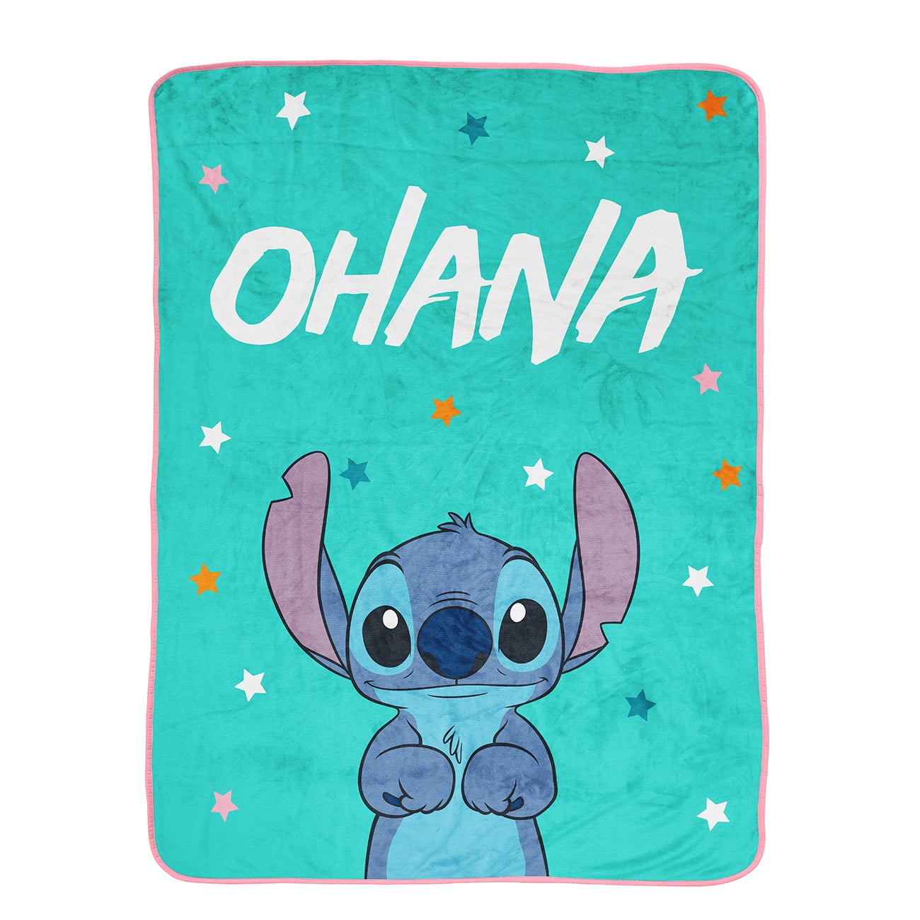 Lilo and Stitch Ohana Star Kids Throw 46 x 60 Microfiber Blue Disney