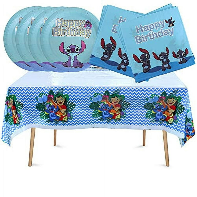 Lilo and Stitch Theme Birthday Party Supplies 1 Tablecover 20 Plates and 20  Napkins for Stitch Birthday Party Decorations