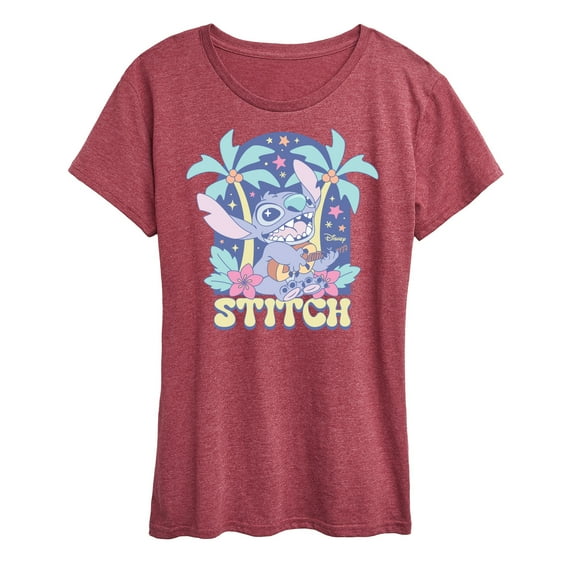 Lilo & Stitch - Pastel Stitch Palm Trees - Women's Short Sleeve Graphic T-Shirt